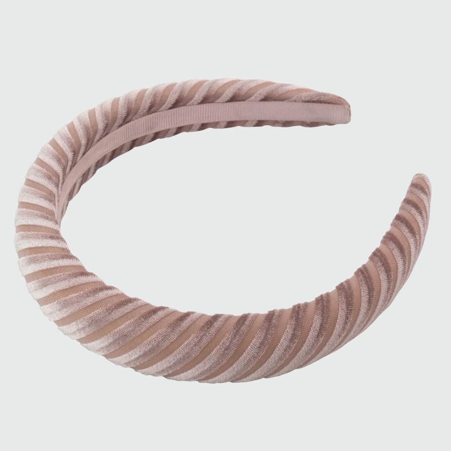 Accessoires Kitsch Gewatteerde Fluwelen Hoofdband - Blush