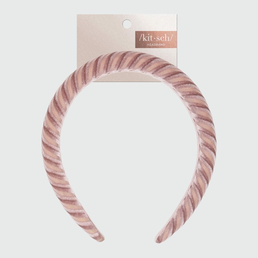 Accessoires Kitsch Gewatteerde Fluwelen Hoofdband - Blush