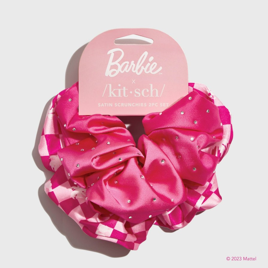 Accessoires Kitsch Barbie X Kitsch Satijnen Scrunchies 2 St