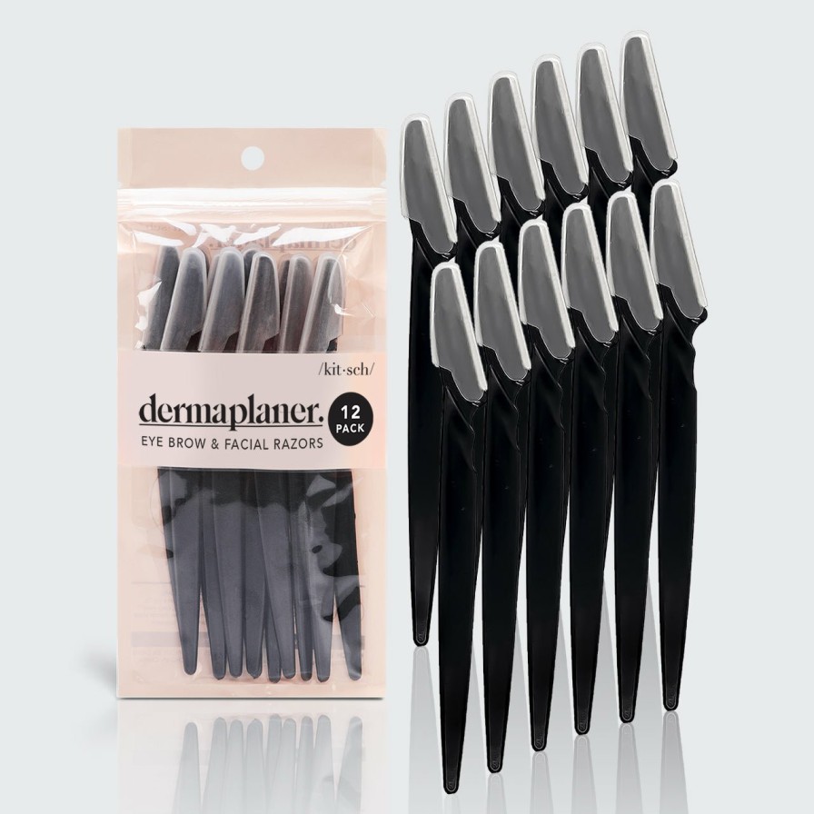 Accessoires Kitsch Dermaplaning-Tool 12 Stuks | Milieuvriendelijk Zwart