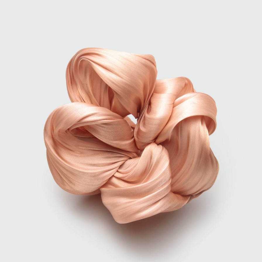 Accessoires Kitsch Getextureerde Dinner Scrunchie - Perzik