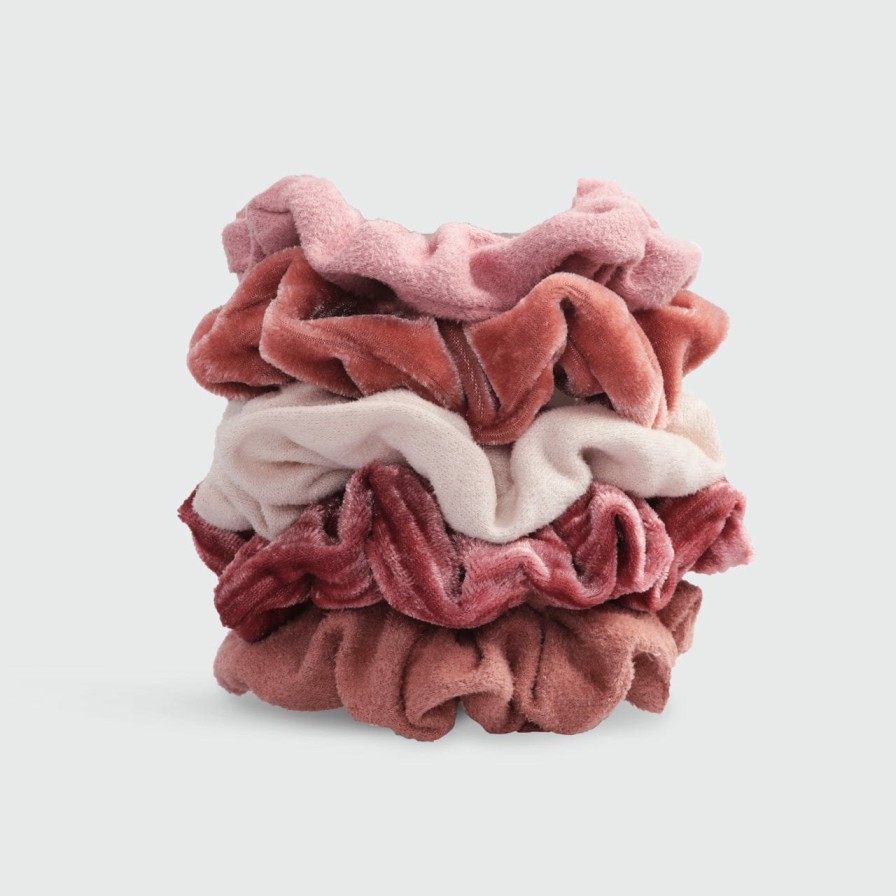 Accessoires Kitsch Fluwelen Scrunchies - Blush/Mauve